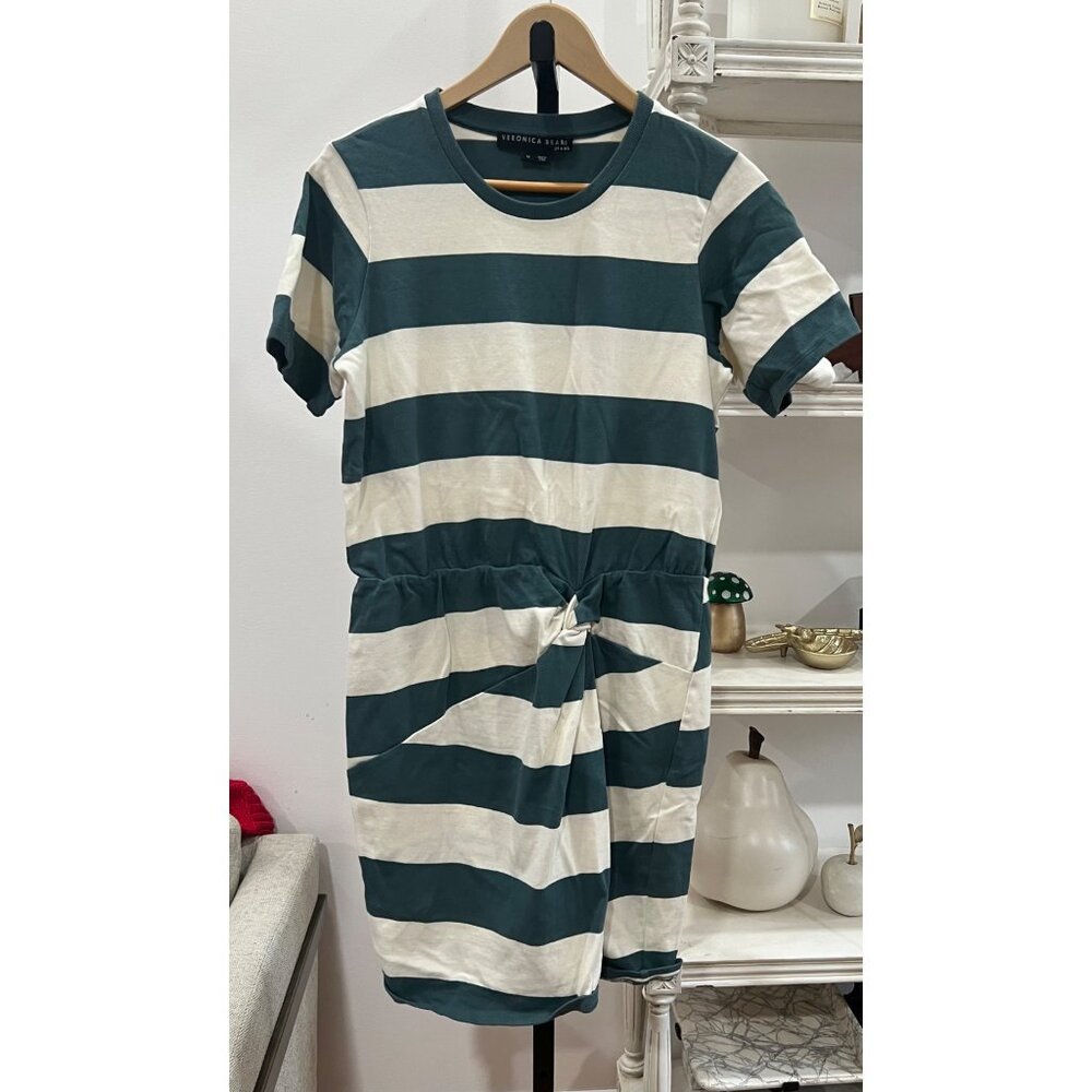 Veronica Beard Jeans Tyla Striped T-shirt Dress Size Medium Casual - Picture 6 of 7